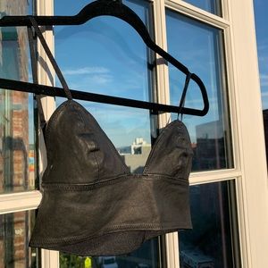 American apparel leather bralette.